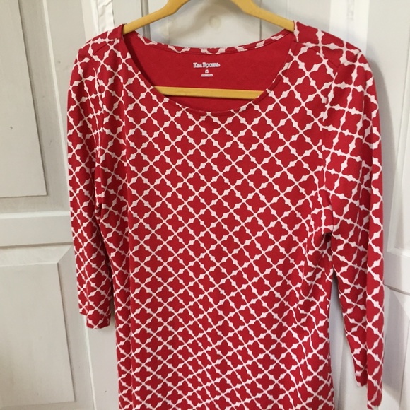 Kim Roger Red & White Latice Print Cotton Top White - Picture 10 of 15